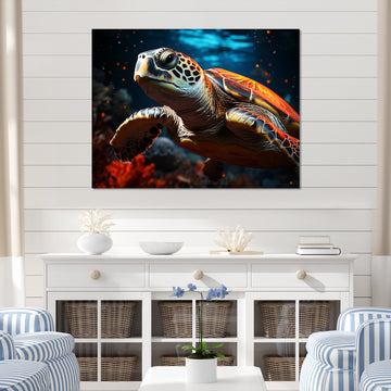 Abstract Representation Of A Turtles Serenity - Turtle Wall Art Prints